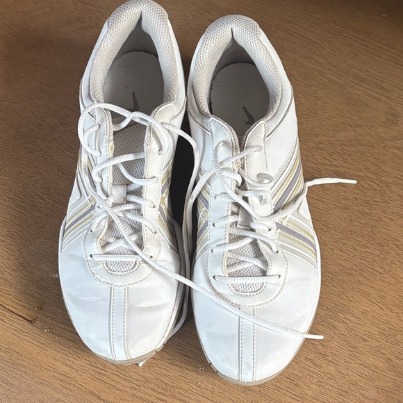 White Golf Shoes with Stripes - Picture 1 of 5